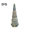 Стеклянная фигурка рождественской елки, настольное украшение на елку со светодиодными лампами, праздничный декор, светящийся конус для елки для домашнего офиса, вечеринок, центральное украшение стола