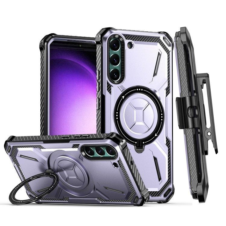 Samsung Galaxy S23 Case, Heavy Duty Ring Belt Clip, Purple
