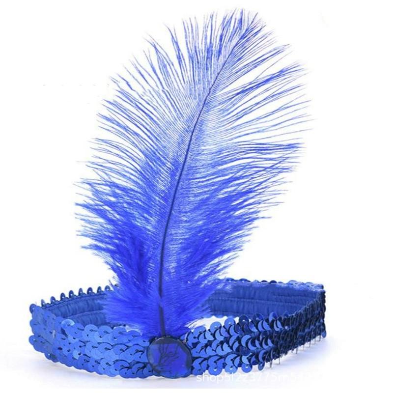 Sequins Feather Crystal Headband Indian Feather Headdress Holiday Party Indian Hairband Fashion Women Hair Accessories