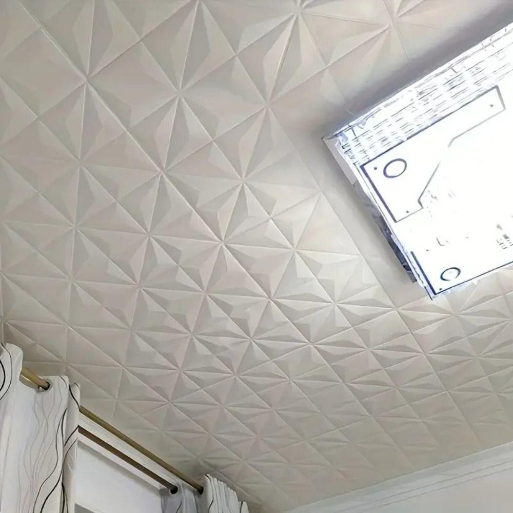 Белая 3D стеновая панель Пенокирпич Фоновые обои Потолок ванной комнаты