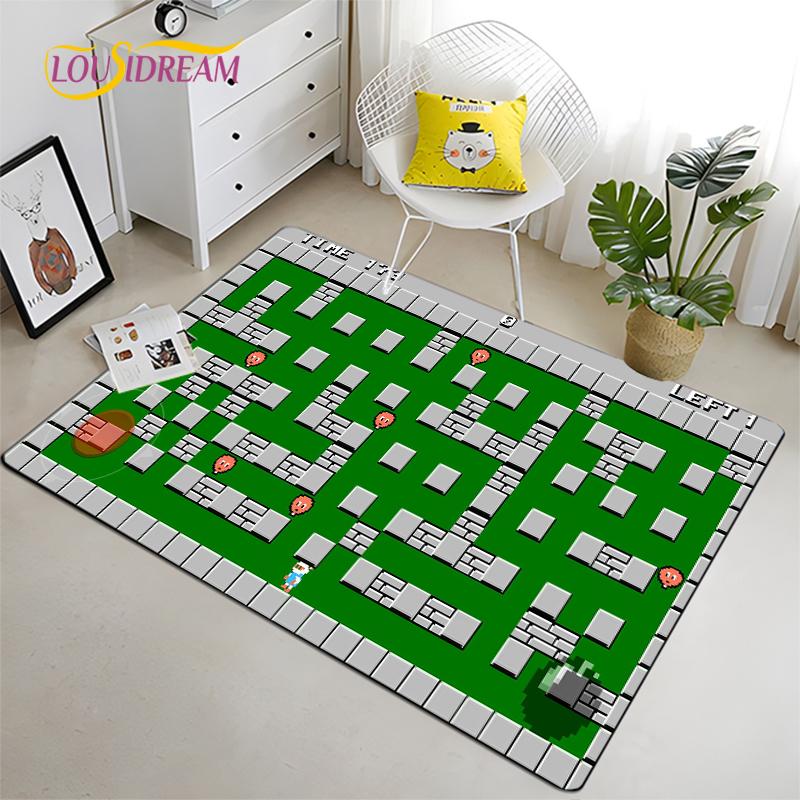 Retro Game Carpet for Living Room Bedroom Rug Kitchen Kids Door Unslip Floor Mats Birthday gift photography props Alfombra Rug