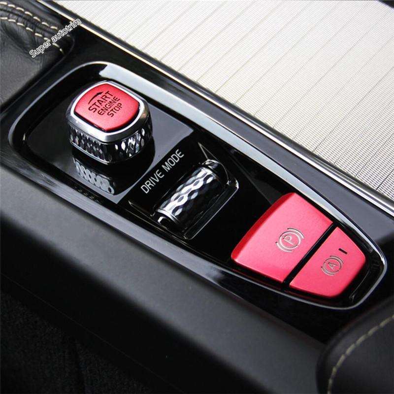 Car Engine Start Stop Push Button Hand Brake Sequ Cover Trim Accessories Interior For VOLVO XC90 S90 V90 S60 V60 2018 -
