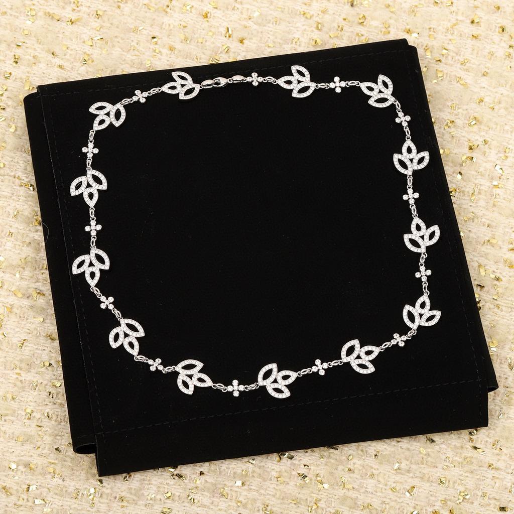 Новое Винтажное Женское Ожерелье Роскошные Украшения Для Женщин Дизайнерский Подвеска Трава Чистое Стерлинговое Серебро 925 пробы Женское Вечернее Длинное Ожерелье