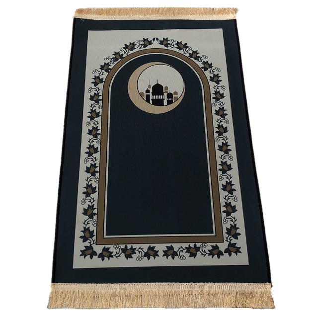 Thicken Soft Velvet Muslim Prayer Mat Prints Ramadan Worship Blanket Islamic Prayer Floor Rugs Tassels Portable Travel Rugs Gift