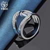 925 Sterling Silver Geometry AAA Zircon Ring Jewelry