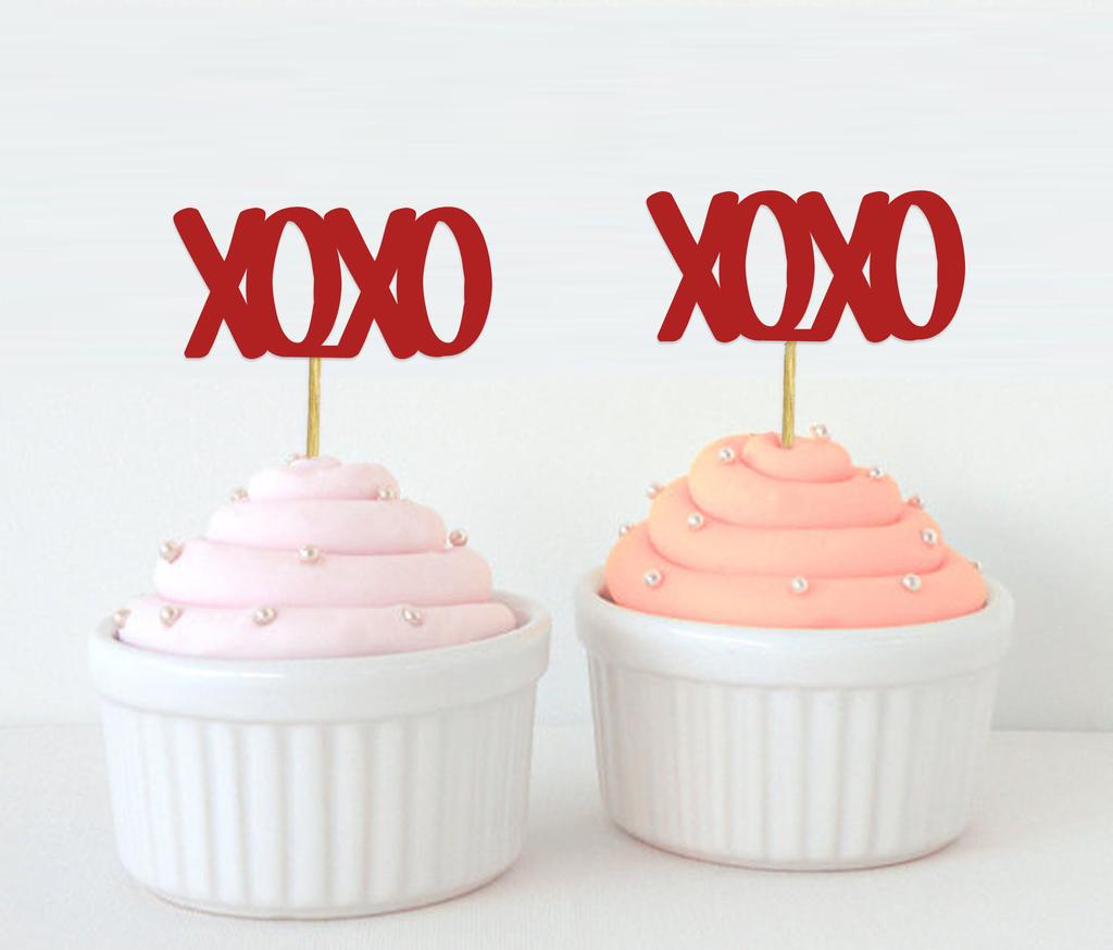 Дарлинг Сувенир| Топпер для кексов XOXO| Объятия и поцелуи Свадебная вечеринка Набор украшений для десертов - Pack Of