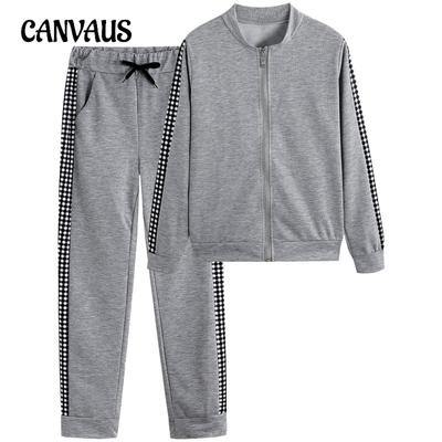 Осенне-зимняя женская спортивная одежда, длинная повседневная куртка на молнии, комплект длинных брюк