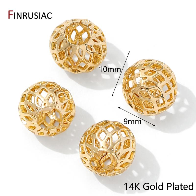 Позолоченные полые бусины-разделители 14K/18K, Разделители для бусин, Латунные овальные россыпные бусины, Аксессуары для рукоделия DIY, Изготовление браслетов