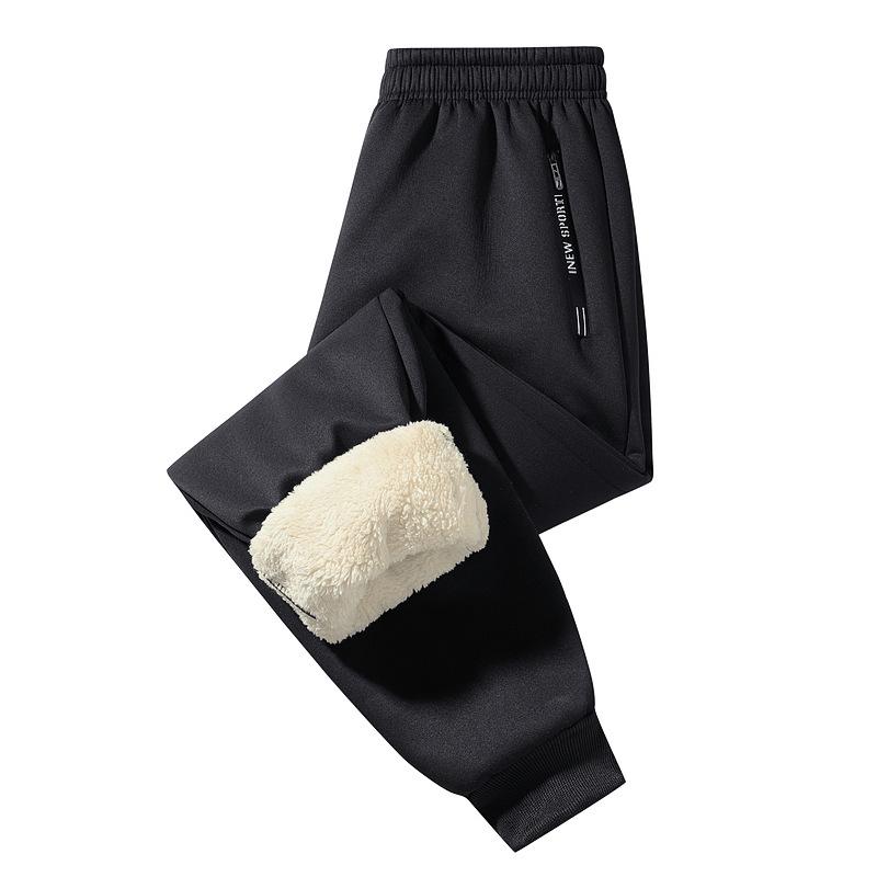 Men's European Size Winter Joggers: Warm Cotton, Lambswool, Plus Velvet, Thickened Sports Pants