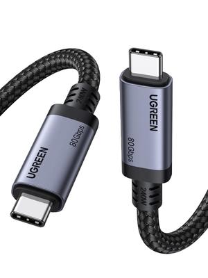 Кабель UGREEN USB4 Gen4 Двунаправленная высокоскоростная передача данных 80 Гбит/с Быстрая зарядка 240 Вт Совместимость с USB 3 Обратная совместимость Видеовыход Высоко