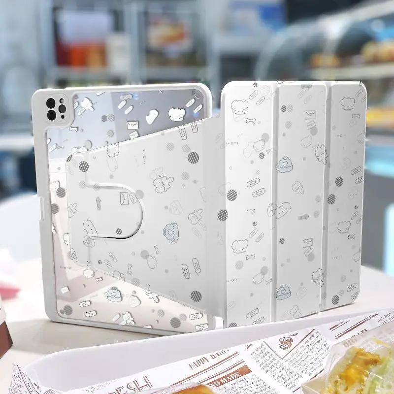 Вращающаяся подставка Чехол для планшета для iPad 10-го поколения Чехол 2022 Pro 11 2-го 3-го 4-го iPad 2017 2018 9.7 дюйма 10-го Funda Милый мультфильм