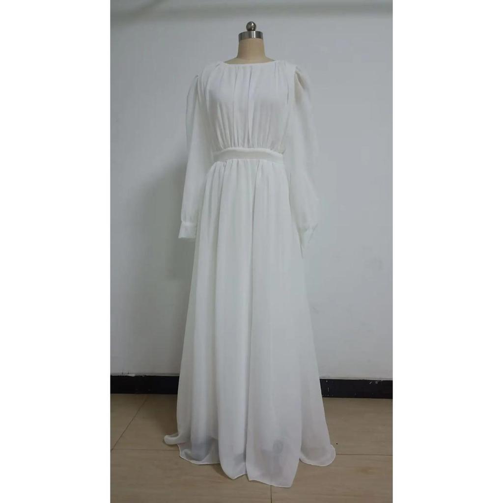 LYRIA Новое модное платье с рукавами-фонариками, круглым вырезом, однотонное, приталенное, длиной до пола, бальное платье для женщин