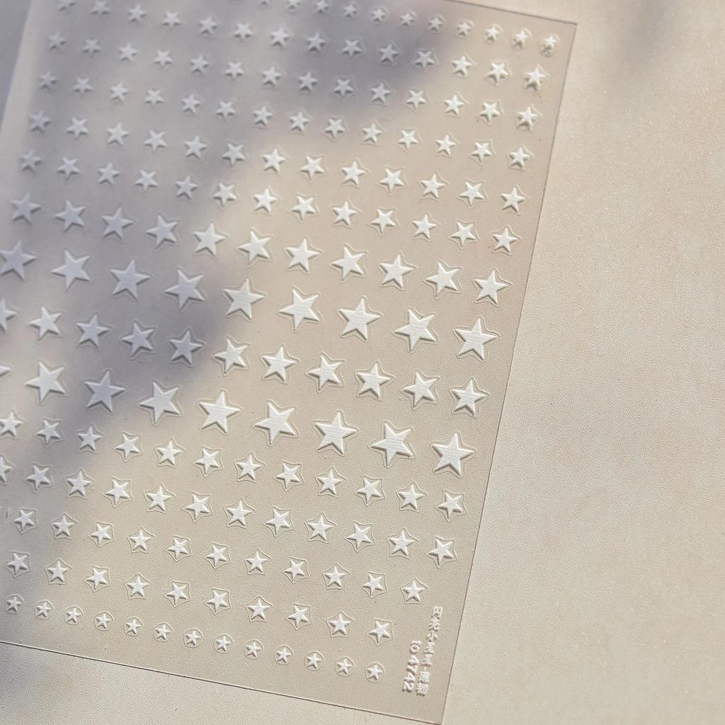 1pcs 5D Relief Kawaii Colorful Star Nail Art Stickers Multi Macaron Mangxing Nail Decorations Self Adhesive Decals Accessories