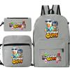 New Stumble Guys Game Merchandise Printed Student Backpack Three-piece Set Boys and Girls School Bag Set