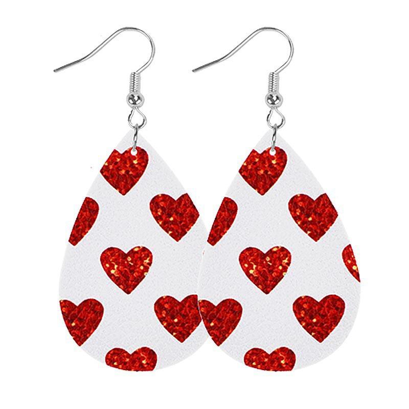 Cross-border wholesale Valentine's Day earrings, water drop-shaped love red lips, cute pattern Cupid's arrow, acrylic earrings.