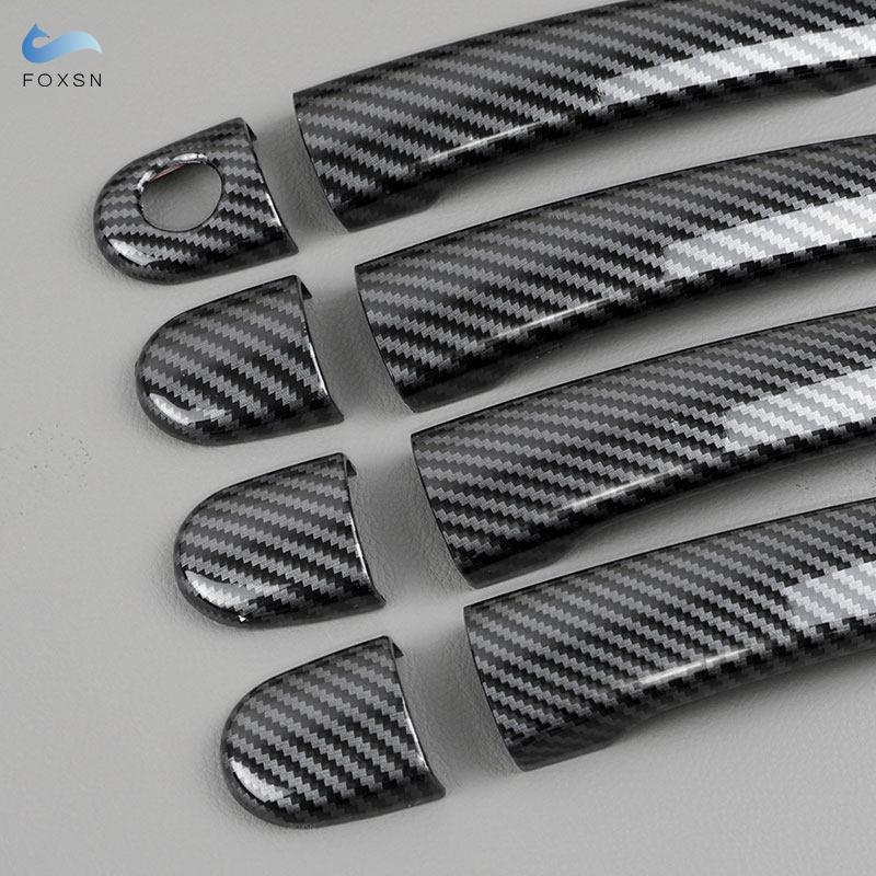 ABS Chrome / Carbon Fiber Texture Car-styling Exterior Door Handle Covers Trim For VW Golf 5 MK5 Rabbit 2005 2006 2007 2008 2009