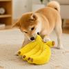 Yellow Squeaky Dog Toy Plush Banana Pet Interactive Toys Funny Pet Chew Plush Toy  Gift