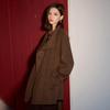 Sancai 100% Wool Stand Collar Double-Faced Coat