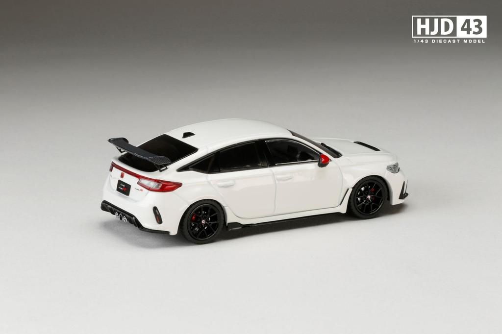 HobbyJAPAN HJD43 Scale Honda Civic TYPE R RACING BLACK Package with OEM Championship Finished Model 1/43 (FL5) Options, White, (HJD431004W)