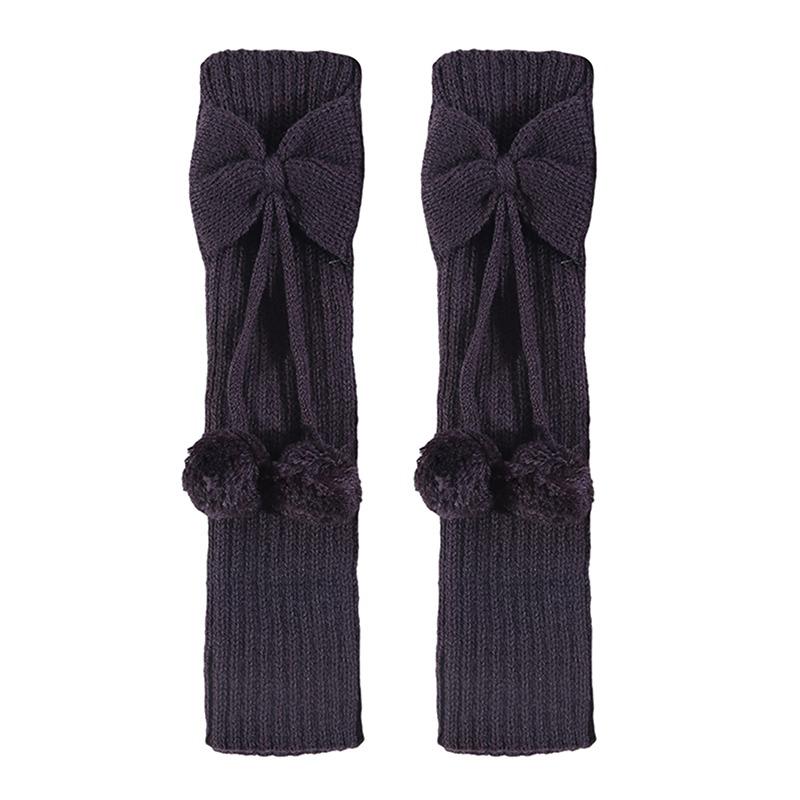 Women Girls Fashion Knitted Leg Warmers Cable Knit Footless Boot Socks Winter Kawaii Leg Sleeves with Balls