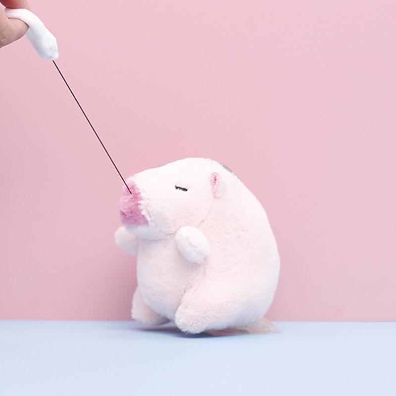 Плюшевая игрушка капибара - Милая кукла грызун в подарок с мини-подвеской