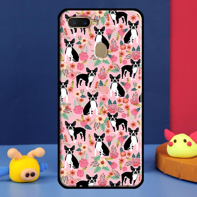 Чехол для телефона Oppo A54 A57 S A78 A58 A98 A5 A9 A91 A15 A16 A17 A52 A72 A76 A96 A74 A94 A77 с изображением собаки Бостон-терьер