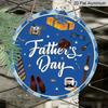 2D Flat 1pc, 8x8 in, Happy Father's Day aluminum metal logo, family gift window decoration, porch, room, home, wall decoration, easy to hang