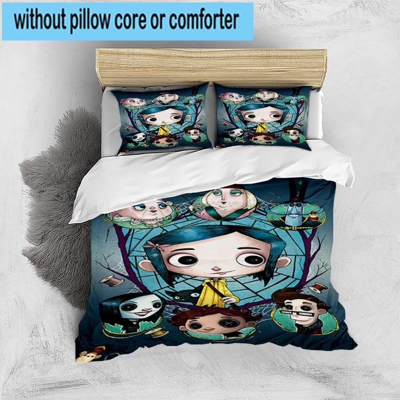 3PCS Moonlit Mystery Cora-line 3pcs Bedding,Including 3PCS Duvet Cover And 2pcs Pillowcases Perfect for Christmas,Ideal for Bedroom, Dormitory