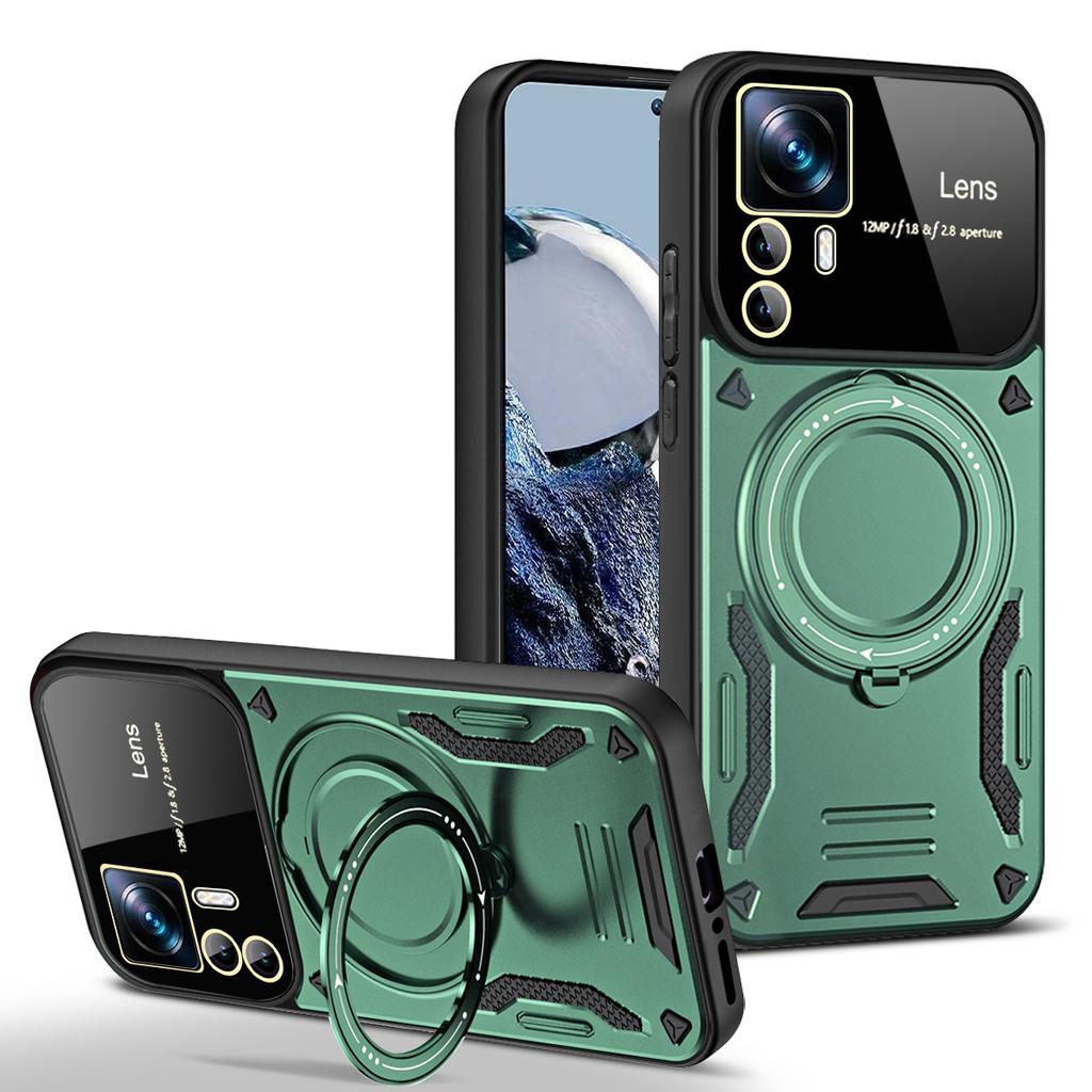 For Xiaomi 12T Pro Case Magsafe Magnetic Wireless Charge Armor Cases For Xiaomi Mi12T Mi 12T Pro Ring Stand Phone Cover