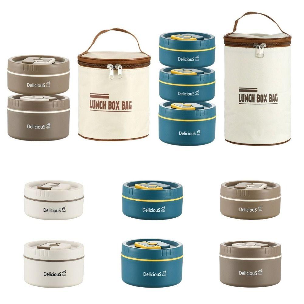 Большой емкости изолированный пищевой контейнер из нержавеющей стали ланч-бокс с сумкой для хранения для взрослых