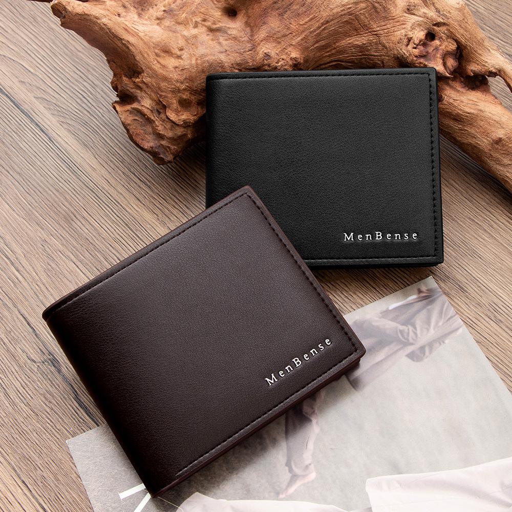 Мужской кошелек-бифолд через границу с множеством отделений для карт и карманом для монет - Высококлассный деловой стиль