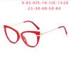 Blue Light Blocking Cat Eye Nearsighted Glasses For Women Spring Leg Optical Glasses With Prescription 0 -0.5 -0.75 To -6