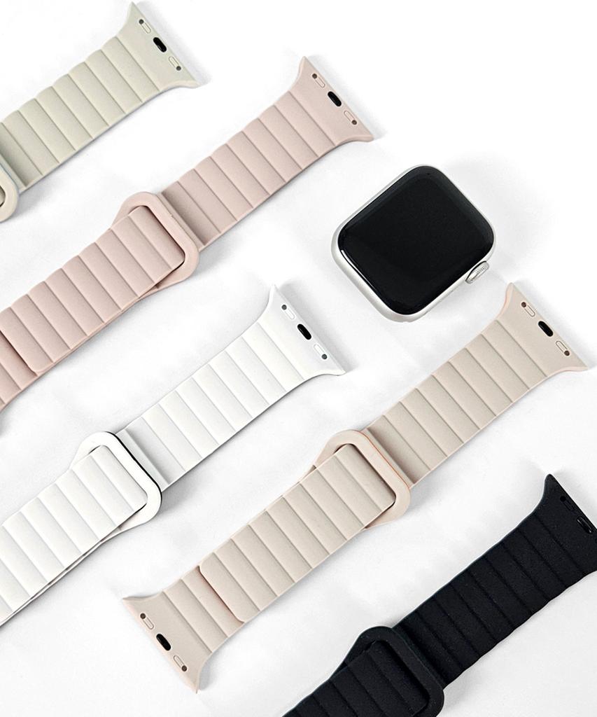 Dijiji Apple Watch Все модели 9/8/7/6/5/4/Se/Ultra Силиконовые звенья Магнитные ремешки 38/40/41/42/44/45/49 мм