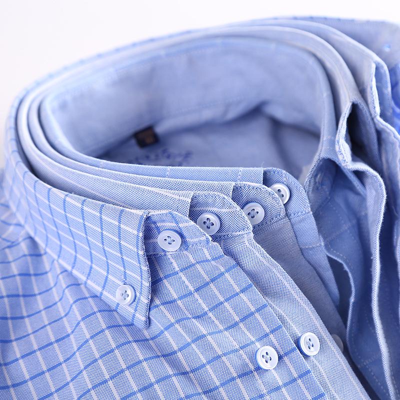 Мужские однотонные повседневные толстые оксфордские хлопковые рубашки с длинным рукавом на пуговицах с длинным рукавом