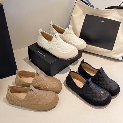 Тенденция Мори мягкая подошва мягкая поверхность удобные для беременных женщин одинарные туфли женские 2025 осень новая обувь-лоферы на плоской подошве