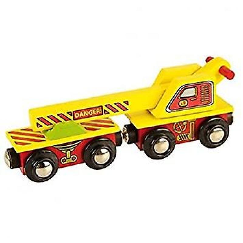 Bigjigs Wooden Railway Crane Wagon