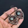 Серьги из аквамарина, обернутые медной проволокой 999 пробы, Ювелирные изделия из драгоценных камней ручной работы, Подарки для жены Совершенно новые серьги