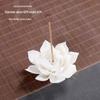 White Porcelain Lotus Incense Burner - Creative Backflow Waterfall & Smoke Ornament.