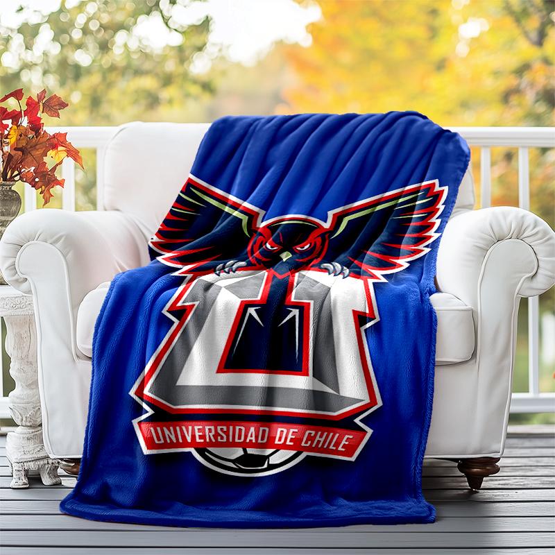 Universidad de Chile Flannel Blanket Soft All-Season Throw, Design for Camping, Car Travel, Hiking Sofa, Bed, Office Perfect Gift for Parties