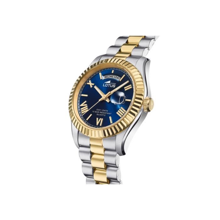Montre - LOTUS - Freedom - Acier Bicolore - Cadran Bleu - Étanchéité 10 Atm