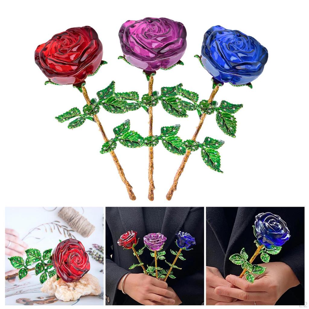 Decor Birthday Present with Gold Plating Stem False Flower Figurine Gift Mom Mamma Girlfriend