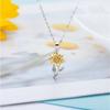 Women Necklace Delicate Temperament Sunflower Pendant Necklace Elegant Alloy Clavicle Chain