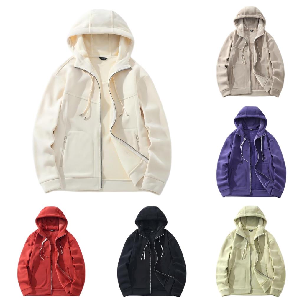 Zipper Couple Hoodie Fashion Casual  Sweater Pocket Versatile Outerwear Outdoor Casual Sweatshirt