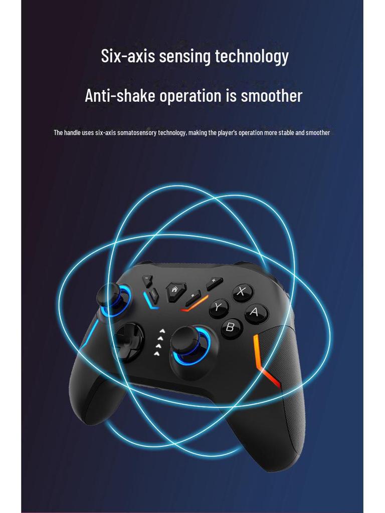 Трансграничный RGB Блики Шестиосевой Соматосенсорный Макроредактор Игровой контроллер для ПК, Android и Switch