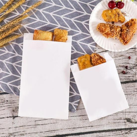 100 шт. пакеты для выпечки портативные водонепроницаемые маслостойкие пакеты широкого применения для пищевых продуктов одноразовая упаковка плоские белые пакеты из крафт-бумаги принадлежности для хлебобулочных изделий