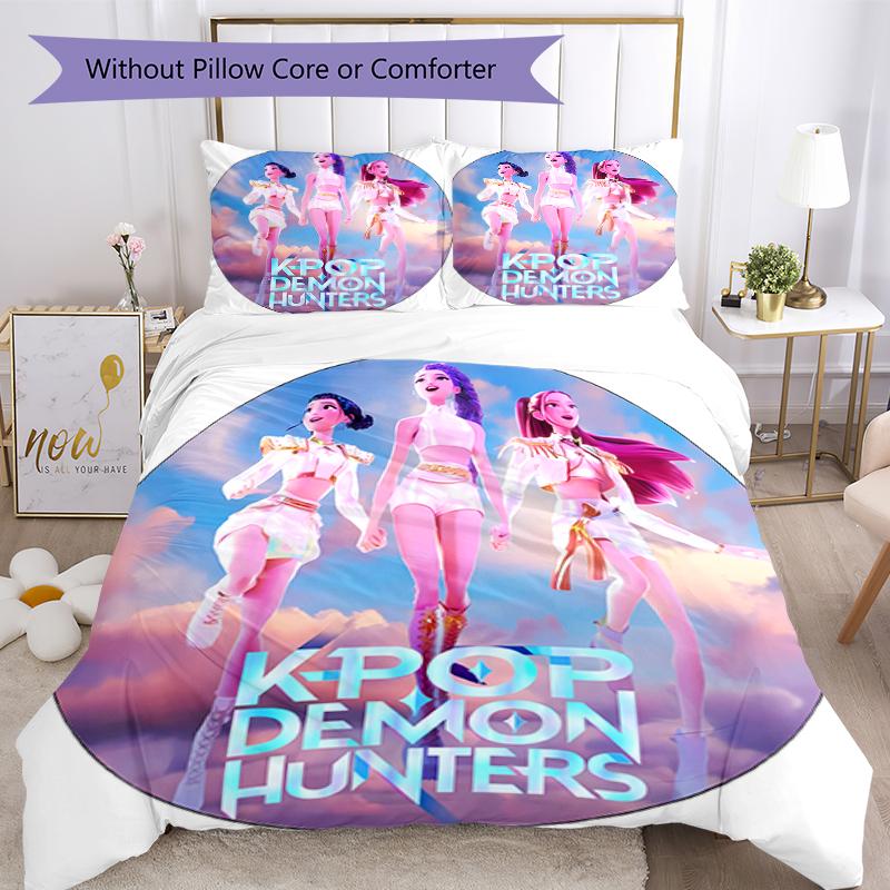 3pcs Kpop Hunter8 pattern bedding set duvet cover set includes duvet cover &pillowcases, perfect all season bedroom decoration & gift