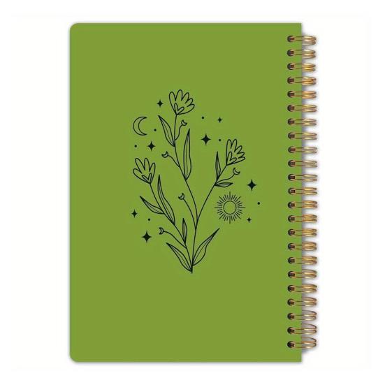 Witch's Herbal Notebook Vintage Spiral Bound Plant Journal with Bookmark Mystical Aesthetic Diary for Botany Notes
