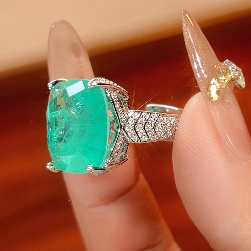 Новый ювелирный набор Huameimei Серьги Ожерелья Кольца Стиль Paraiba Высококачественный Женский Опт