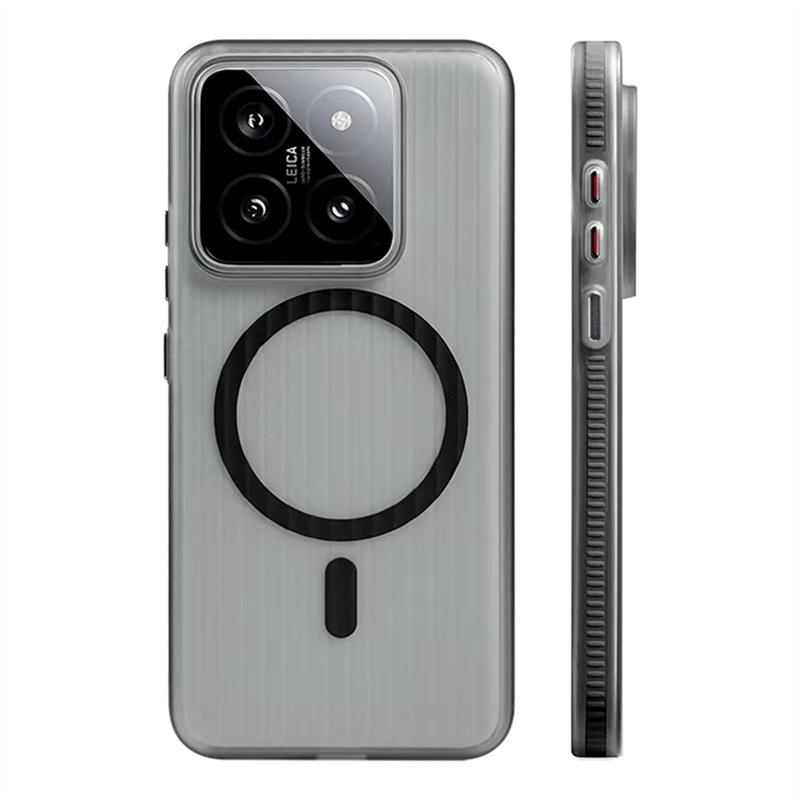 Магнитный чехол для Xiaomi 15 14 13 Pro Mi 15 5G Для MagSafe Матовый Прозрачный Полоска для багажа Тонкая задняя крышка Ударопрочный бампер