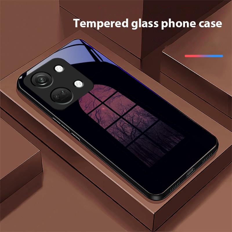 Темный чехол для OnePlus Nord 3 5 6T 7 Pro 8 12 10T Reno8 Lite 5G 10R Nord N30 Жесткий чехол из закаленного стекла для телефона Черный
